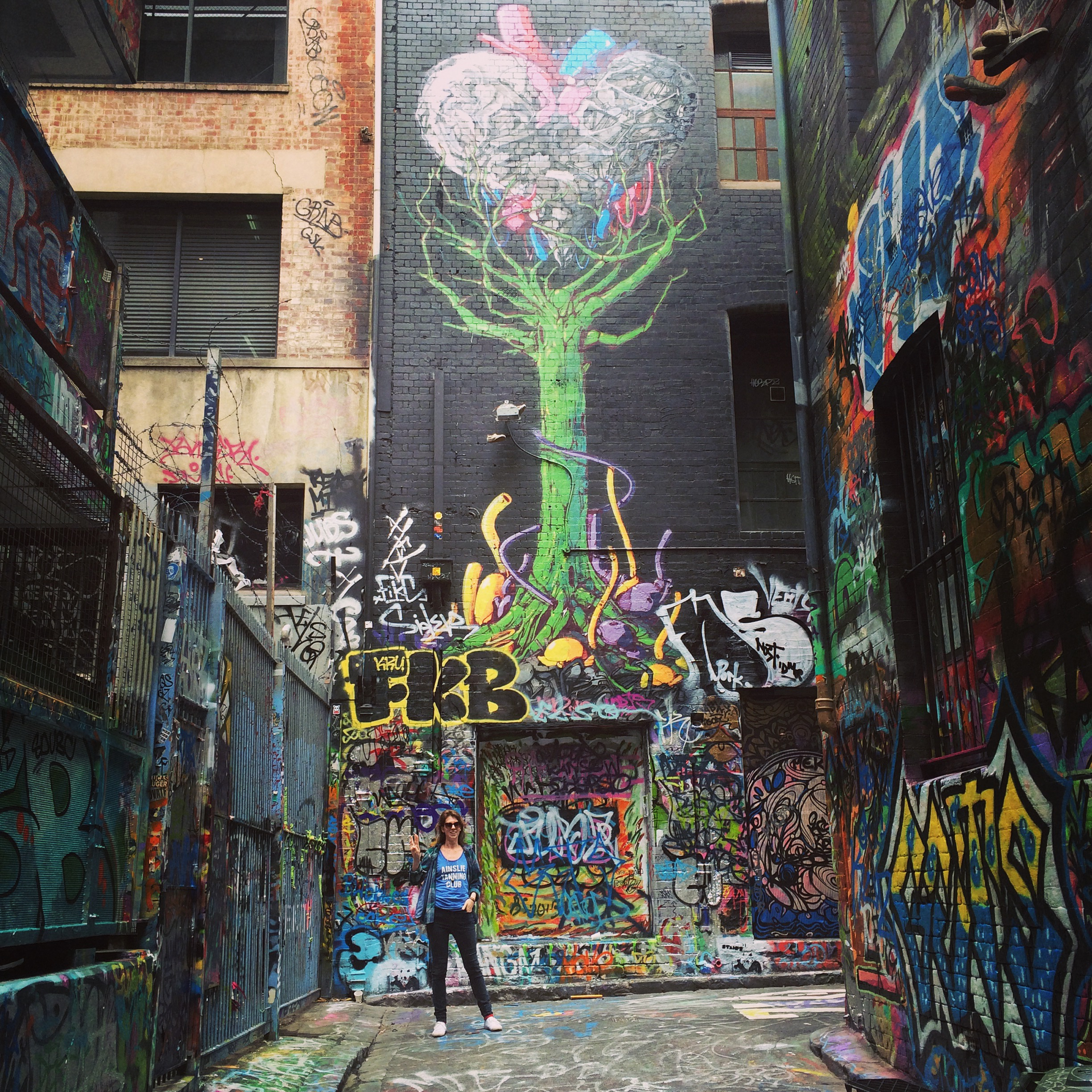 phoebe with graffiti